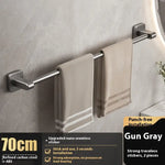porte serviettes mural gris métallisé moderne fixé autocollant lisse réutilisable ab