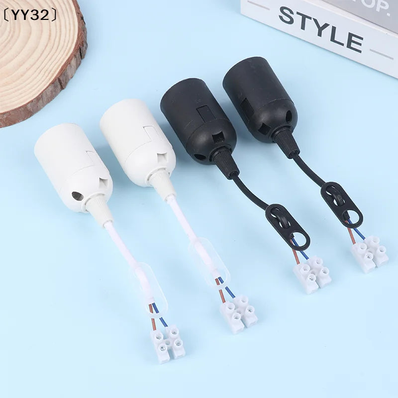 connecteurs électriques e27 blanc noir moderne clips câble boutons fermeture rond lisses opaques