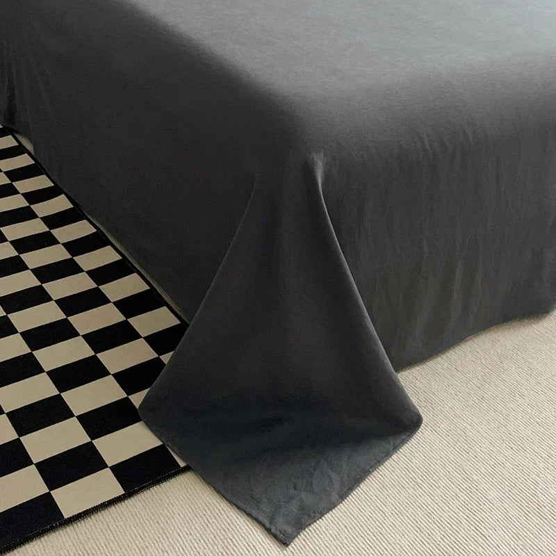 ensemble literie vert olive gris moderne housse couette fermeture éclair deux taies d'oreiller drap