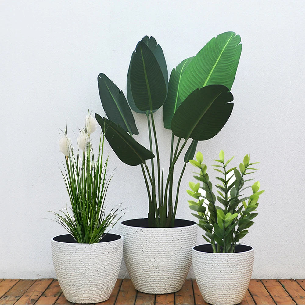 pots fleurs blancs modernes décoration intérieure plante artificielle minimaliste