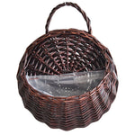 paniers suspendus tressage naturel marron clair marron foncé rustique opacité petits objets réutilisables