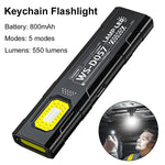 lampe poche led rechargeable noire jaune clip aimant camping travailurgence