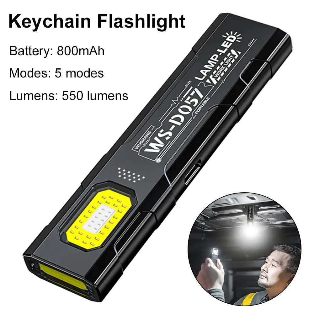 lampe poche led rechargeable noire jaune clip aimant camping travailurgence