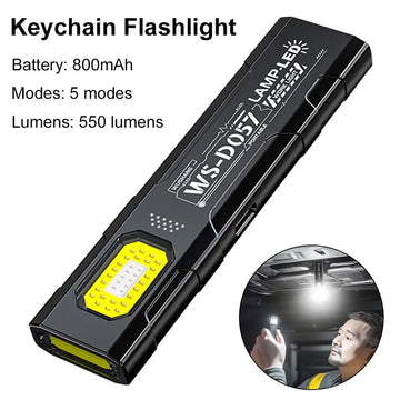 lampe poche led rechargeable noire jaune clip aimant camping travailurgence