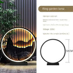 lampe paysage circulaire noir doré moderne pied solide ip65 led flux lumineux lumiere exterieure