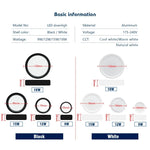 lampe led encastrable rond moderne blanc noir luminaire intérieur salon cuisine