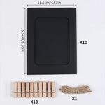 kits cadres photo pinces linge ficelle noir blanc brun décoratif rustique bohème casa festivités