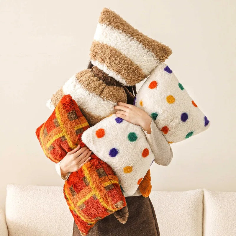 housse coussin polyester multicolore motifs automne décoration intérieure moderne 45x45cm 30x50cm