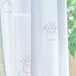rideau vert clair brodé mouton herbe cartoon enfant chambre opaqueextérieur simple