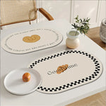 tapis table moderne beige muffins illustration vivre bien 45cm 30cm minimaliste textes