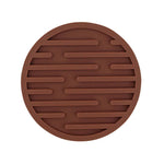 coasters ronds antidérapants silicone couleur noir rouge vert bleu marron blanc rayures horizontales moderne