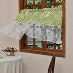 rideau fenêtre vert clair fleurs dentelle vintage taille 140x50cm polyester translucide