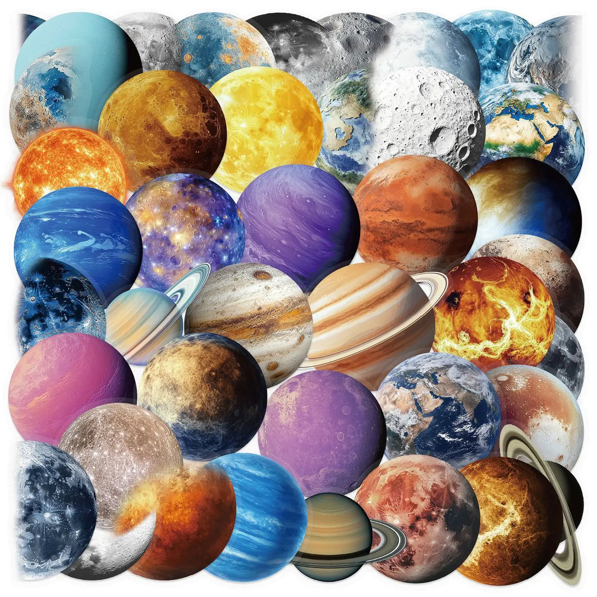 autocollants planètes système solaire éducatifs astronomie espace enfants teens journaling scrapbooking 50 pièces réutilisables