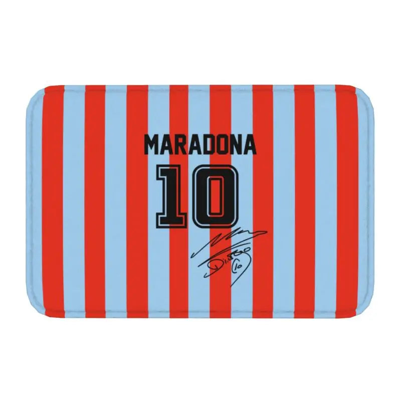 tapis noir bleu blanc maradona signature numéro moderne extérieur antidérapant imperméable sol porte