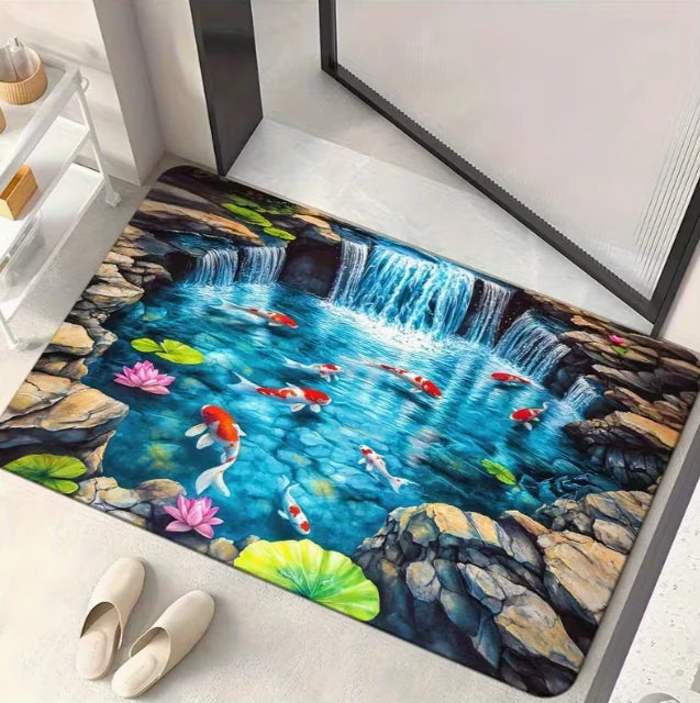 tapis moderne sous marin tortues poissons salon bain extérieur 30x50cm 40x60cm