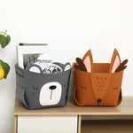 panier rangement pliable coton bio animal mignon blanc moderne jouets enfants