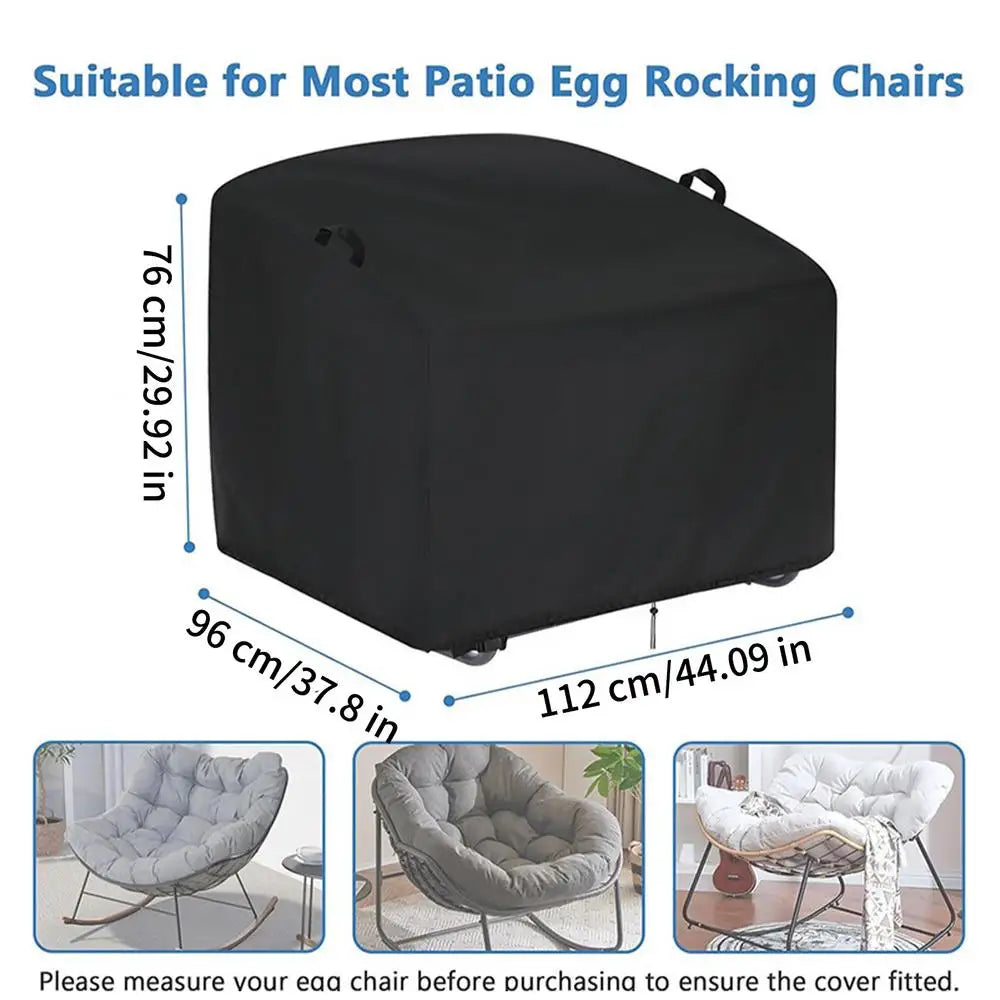 couverture chaise balançoire noire imperméable protection extérieure polyester moderne poignées