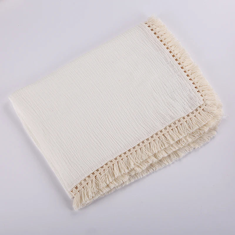 couverture bébé coton biologique 100% quatre saisons solide vert pastel beige rose pâle