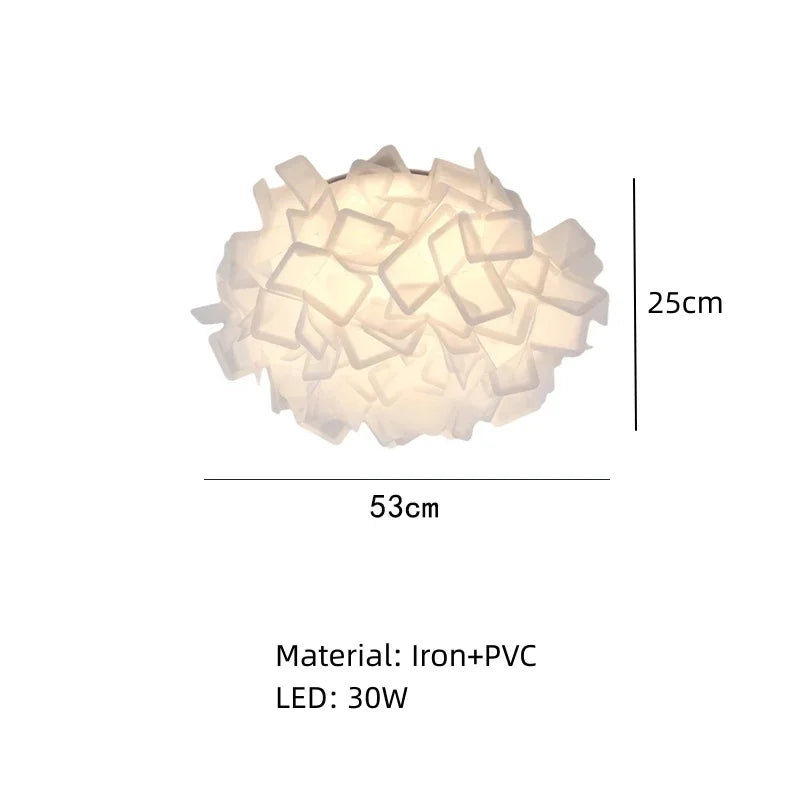 lampe suspendue moderne blanc feuilles papillons fer pvc led télécommande gradation 53cm 75cm