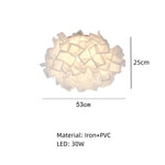 lampe suspendue moderne blanc feuilles papillons fer pvc led télécommande gradation 53cm 75cm