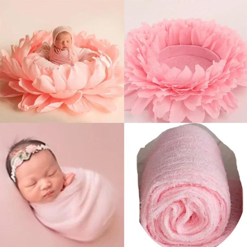 coussin photo bébé moderne violet rose orange bleu doux plissé tissu couverture bandeau jouet