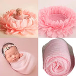 coussin photo bébé moderne violet rose orange bleu doux plissé tissu couverture bandeau jouet