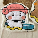 serviettes suspendues kawaii pandas ours pelucheuses brodées toilette enfantine blanc marron rose