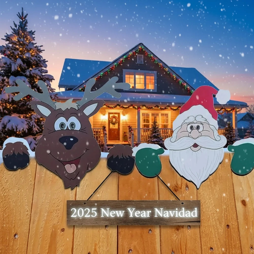 Ornement de renne et bonhomme de neige pour décoration de jardin de Noël