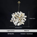 lustre suspendu moderne blanc doré petals mat cuisine salon chambre principal