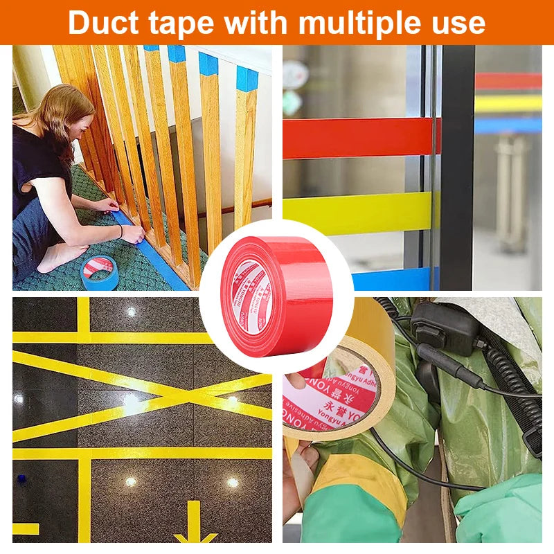 ruban adhésif tissé rouge adhésif fort décoration sans trace moderne 20m bricolage travail bois
