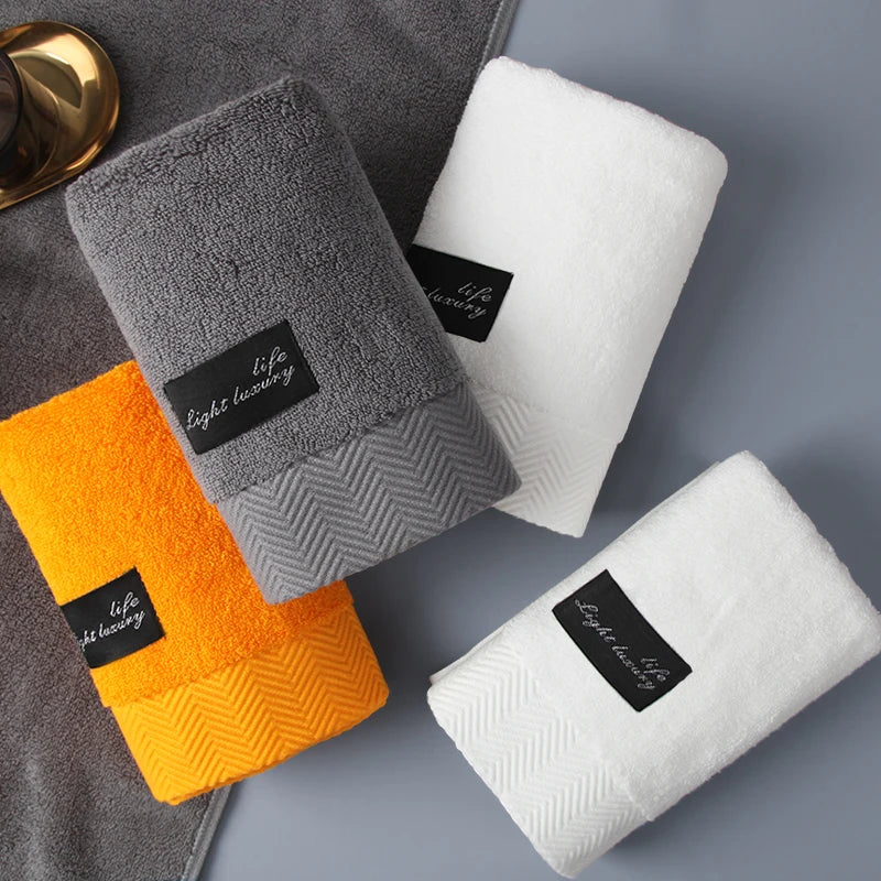 serviettes coton absorbantes rayées moderne orange blanc gris clips toilette durable qualité