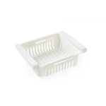 paniers rangement réfrigérateur extensibles blanc rose bleu clips grille perforation moderne pratique