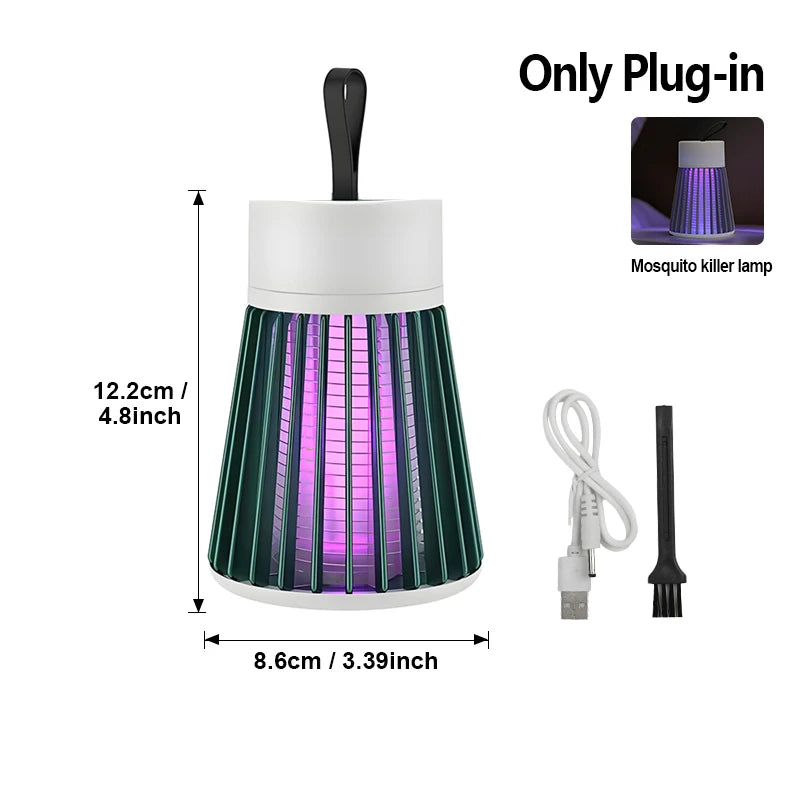 lampe anti moustiques rechargeable usb blanc noir rayures modernes compactes poignée notice câble
