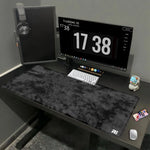 tapis souris caoutchouc noir gris texture marbrée moderne adhésif grande taille protection gaming