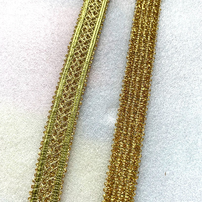 rubans métalliques or argent décoration mariage dentelle fine polyester brillants 5mètres largeur10mm styleélégant