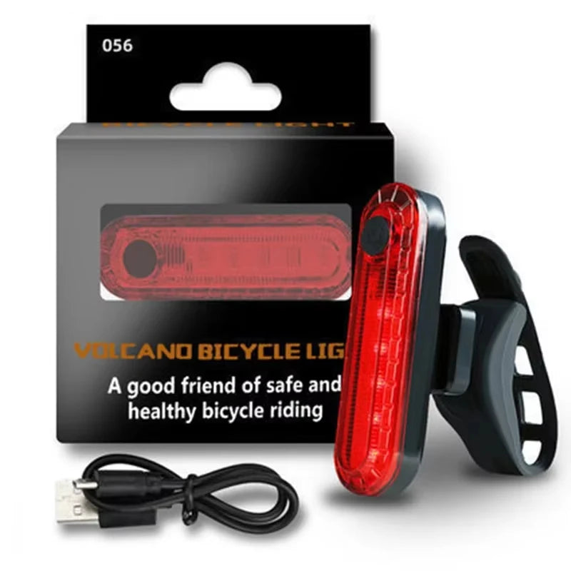 lampe vélo rechargeable usb clip noir rouge moderne étanche sécurité extérieur