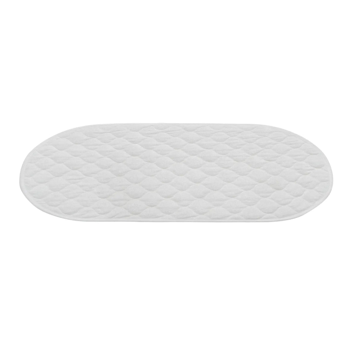 tapis langer ovale imperméable réutilisable motifs losanges blanc bleu clair rose bébé enfant portable