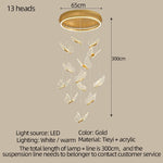 lampe suspendue papillon moderne blanc doré cristal transparent vis fixations