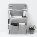 sac rangement mural gris toile lin moderne pliable multiple poches compartments fonctionnel