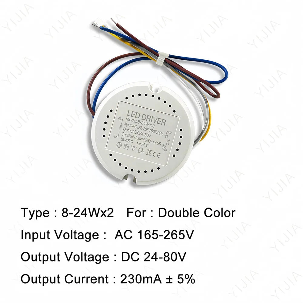driver led blanc 24v 36v 60v 108v 280ma 300ma rond perforations moderne