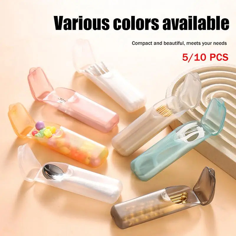 organisateur rangement cuillères pliables orange gris blanc bleu rose opaques compact pratique