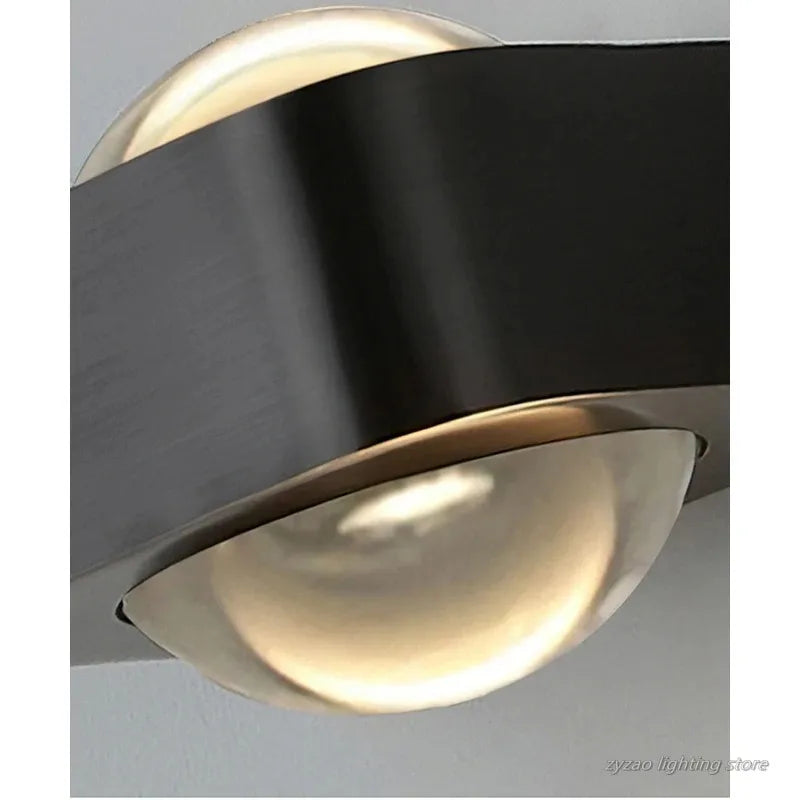 appliques murales modernes deux led noir doré éclairage cuisine chambre minimaliste fixées mur