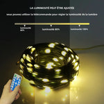 guirlande lumineuse led solaire modes multicolore moderne télécommande étanche ip65