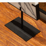 planche découper marbre moderne blanc noir support métallique décoration contemporain objet décoratif