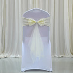 décoration chaise mariage sash papillon tulle organza couleur variée événementiel festive reception simple