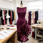 volant plissé dentelle brillant robe scène couture artisanale luxe élégant