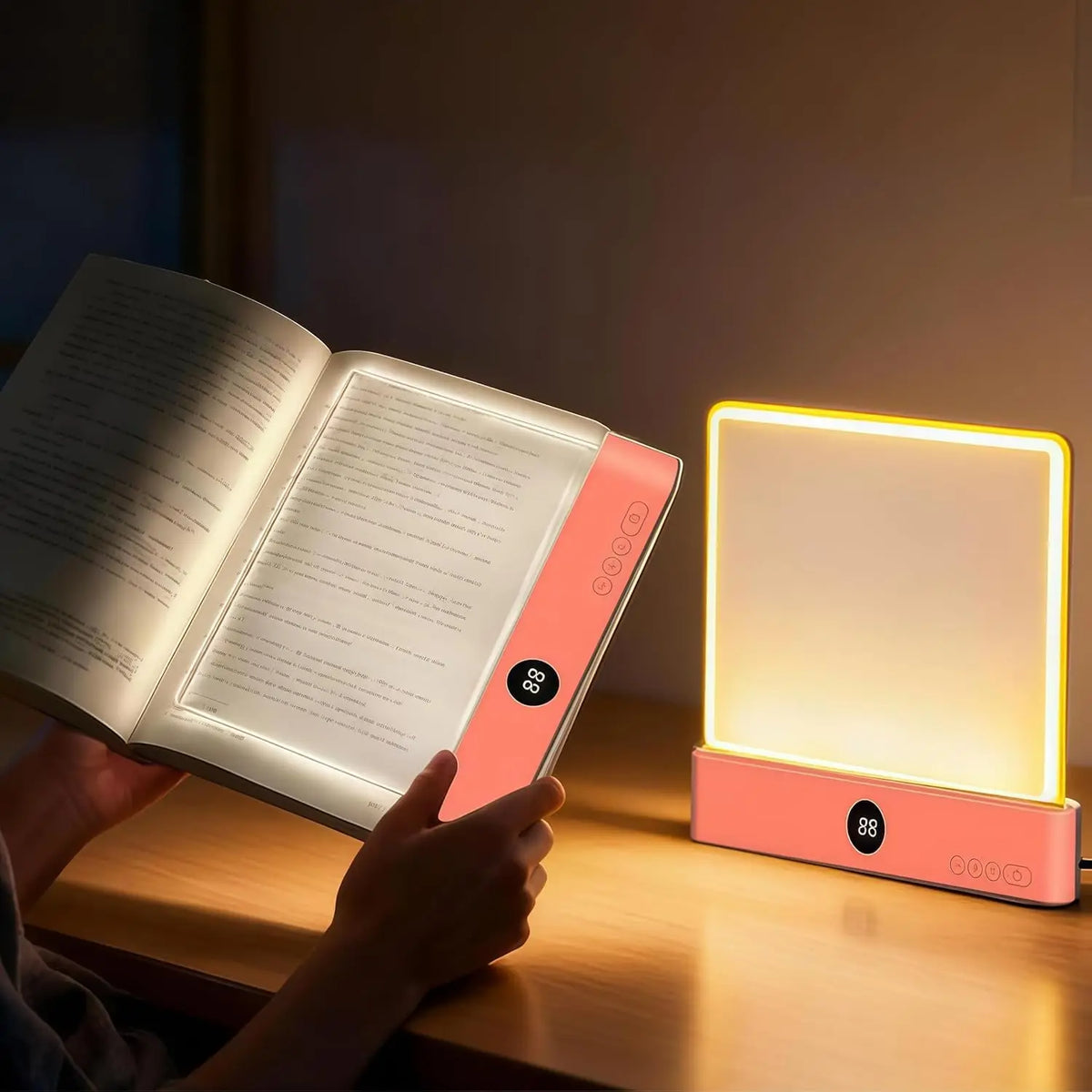 lampe lecture led rose transparente écran tactile charge type moderne