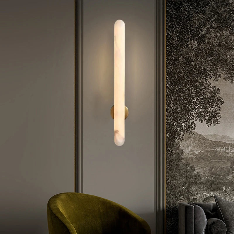 lampe murale moderne marbre blanc interrupteur câbles 4000K 3000K cuisine chambre entrée