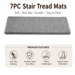 tapis d'escalier moderne antidérapant 15 pièces adhésif beige clair texture tissée polyester