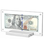 support billet transparent moderne billet 100 dollars protection collection décoration maison